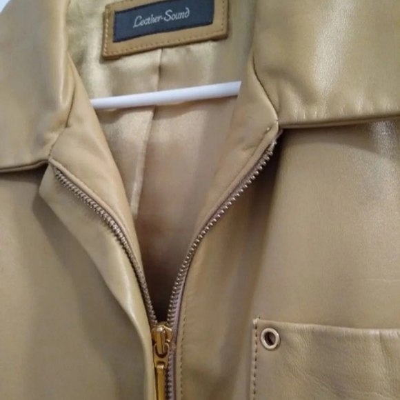 Genuine buttery soft leather light brown jacket size M - Picture 3 of 7